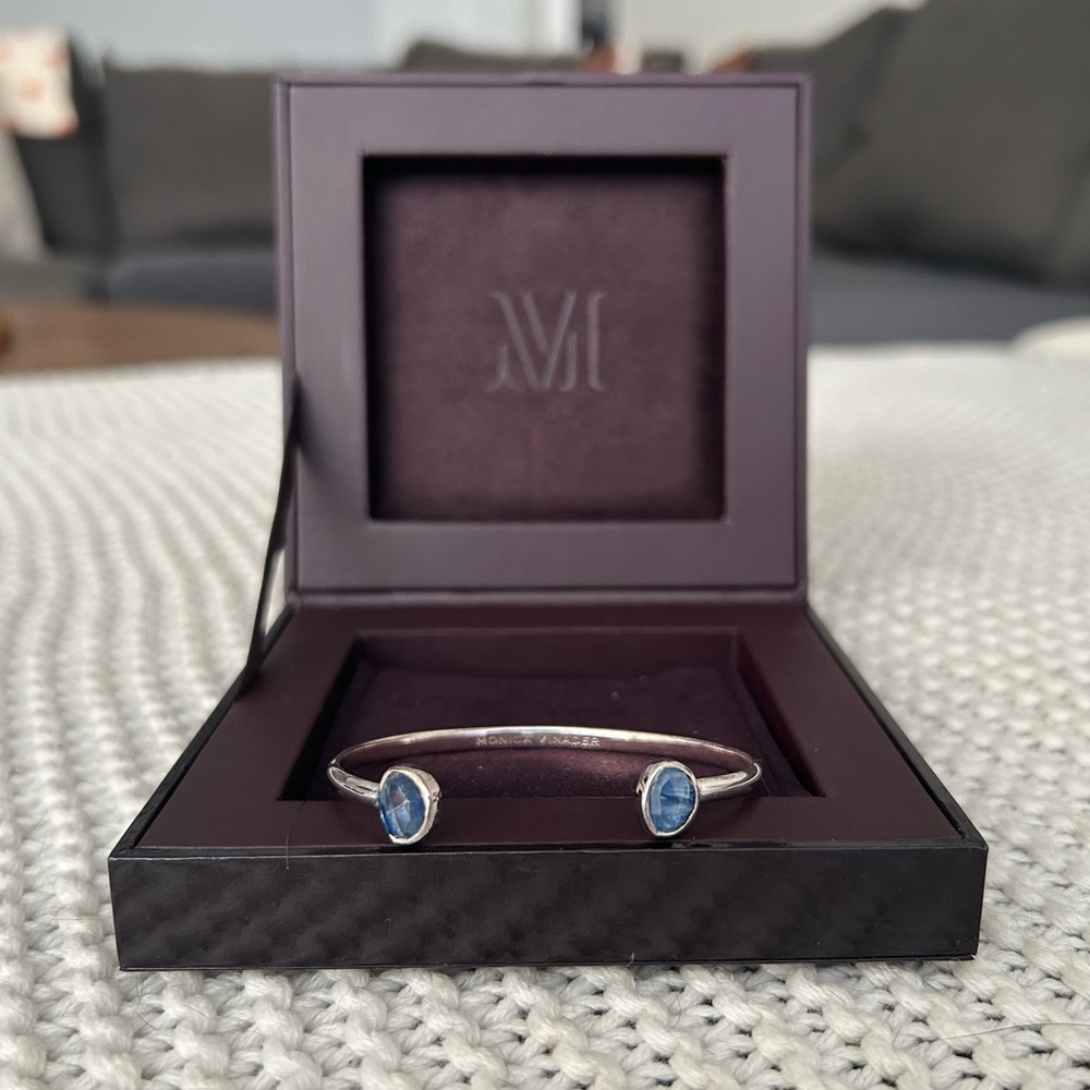 Monica Vinader Kyanite Siren Thin Cuff Bracelet